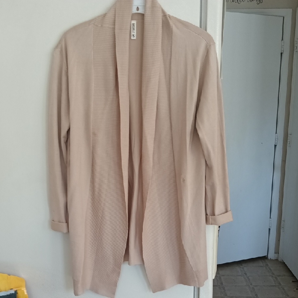 Women's Beige Open Front Cardigan